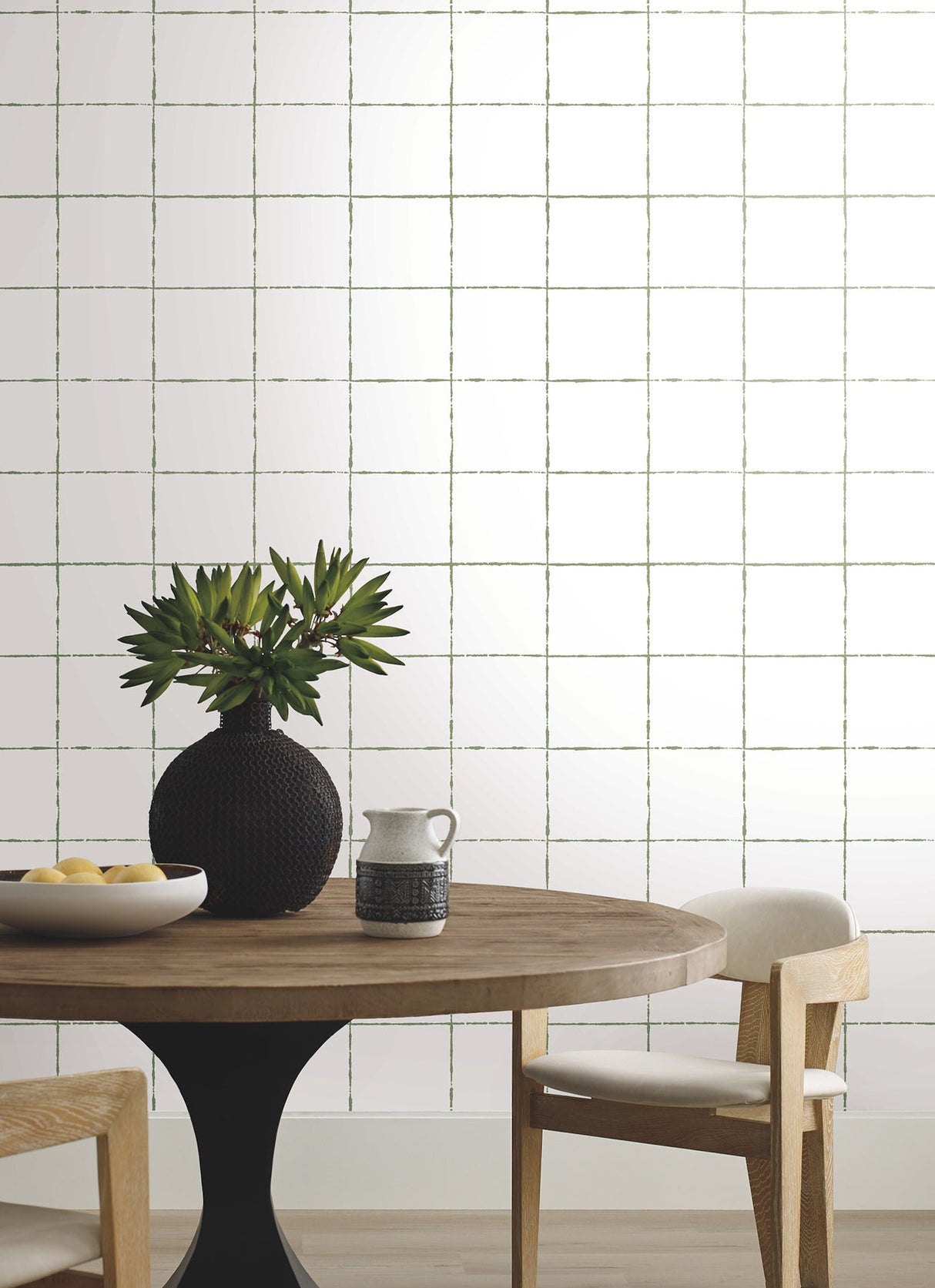 La Vitre Plaid Wallpaper- Leaf - Plaid Wallpaper