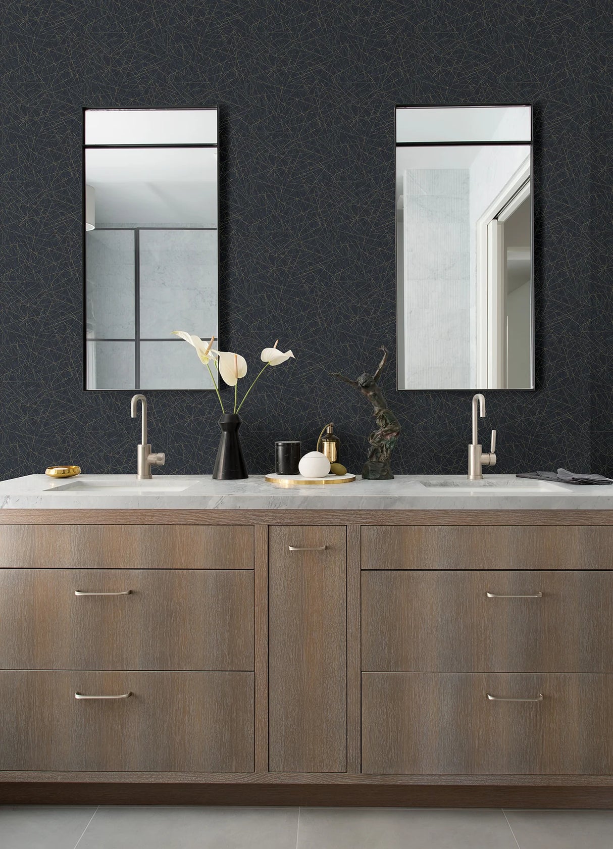 Bulan Champagne Abstract Lines Wallpaper by Artistic Abstracts