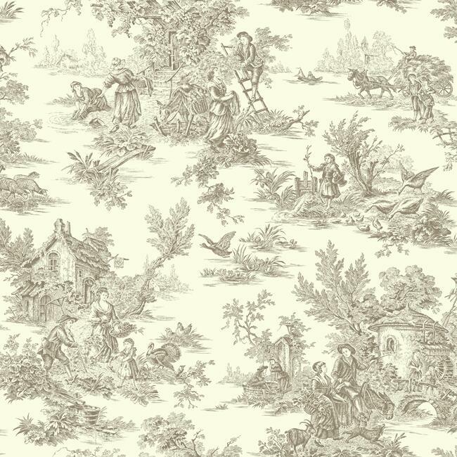 Champagne Toile Wallpaper by Open Sheet