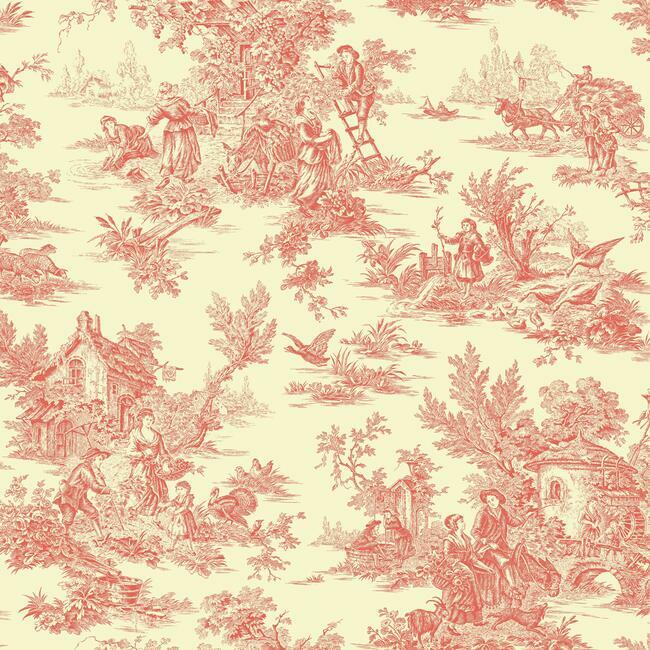 Champagne Toile Wallpaper by Open Sheet
