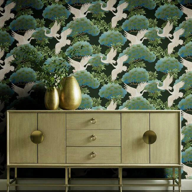 Sprig & Heron Wallpaper by Open Sheet
