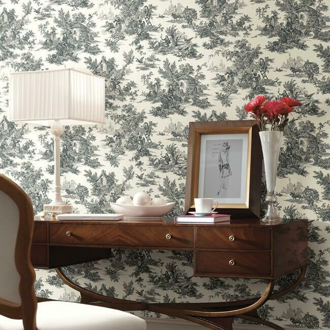Champagne Toile Wallpaper by Open Sheet