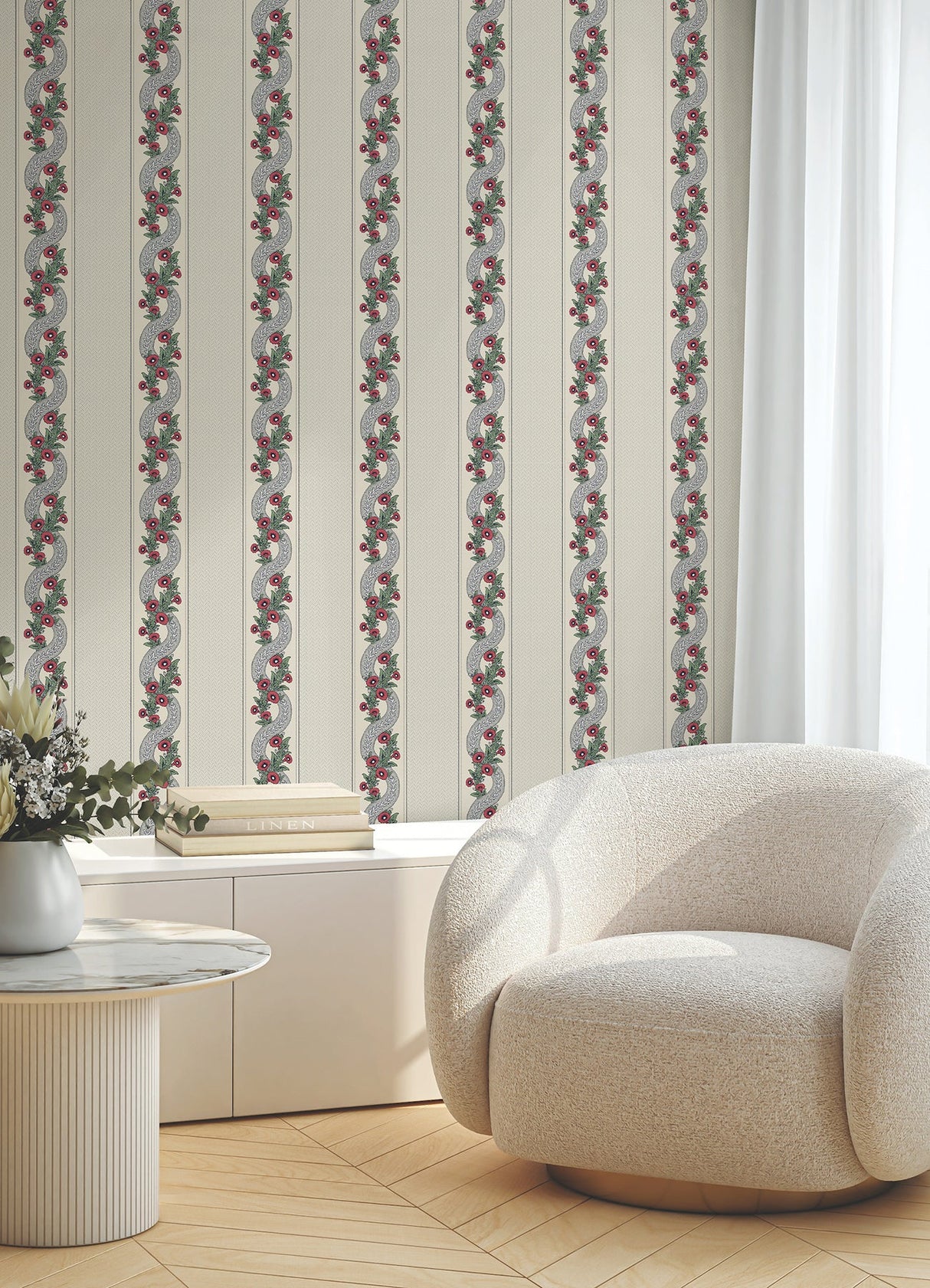 Abbey's Garland Wallpaper by Ronald Redding Wallpaper