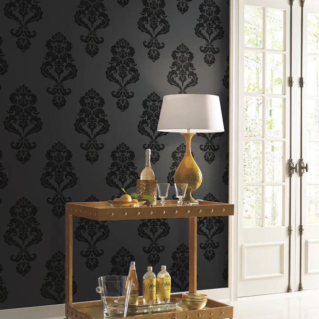 Graphic Damask Wallpaper by Black & White Resource Library