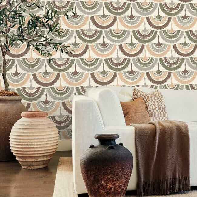 Feather & Fringe Wallpaper by Antonina Vella Wallpaper