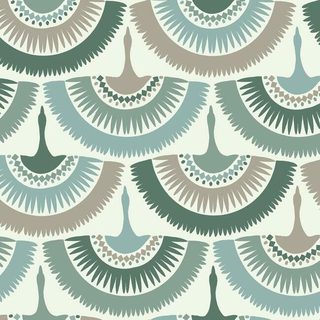 Feather & Fringe Wallpaper by Antonina Vella Wallpaper