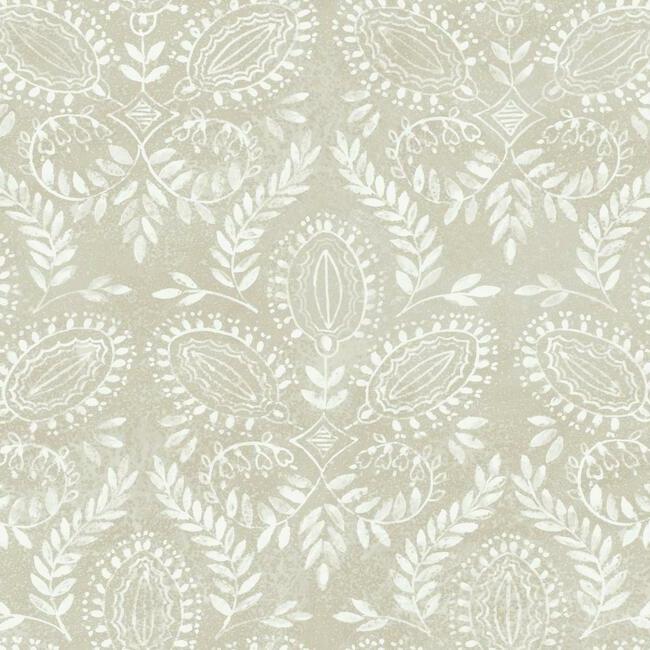 Laurel Damask Wallpaper by Antonina Vella Wallpaper