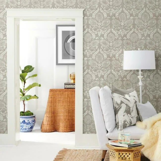 Laurel Damask Wallpaper by Antonina Vella Wallpaper