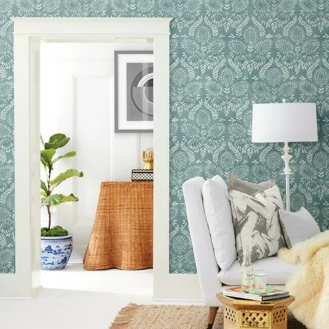 Laurel Damask Wallpaper by Antonina Vella Wallpaper