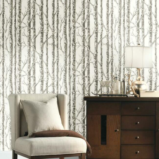 Paper Birch Wallpaper by Black & White Resource Library