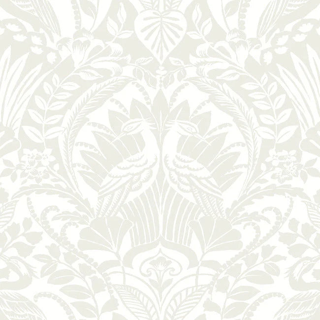 Egret Damask Wallpaper by Black & White Resource Library