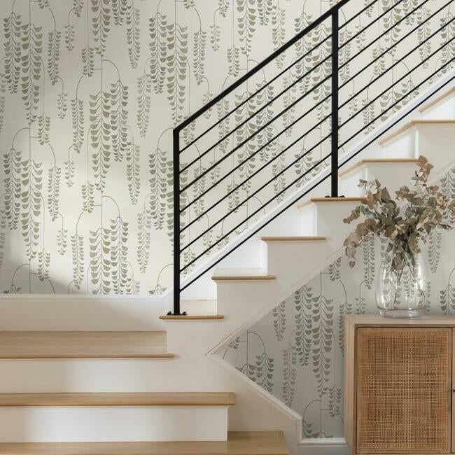 Deco Wisteria Wallpaper by Black & White Resource Library