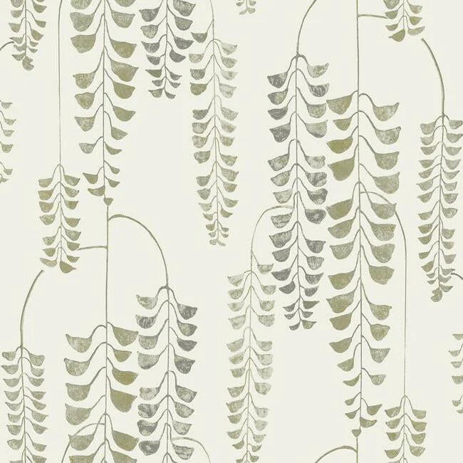 Deco Wisteria Wallpaper by Black & White Resource Library