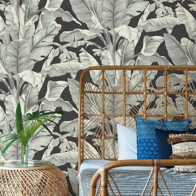 Banana Leaf Wallpaper by Black & White Resource Library