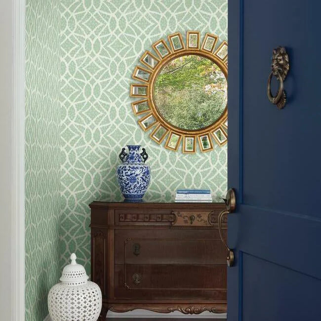 Boxwood Garden Wallpaper by Grandmillennial Wallpaper