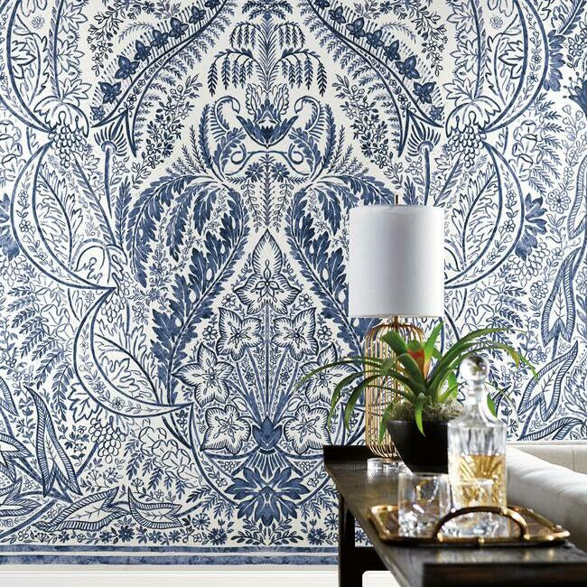 Jaipur Paisley Damask Wall Mural by Damask Resource Library