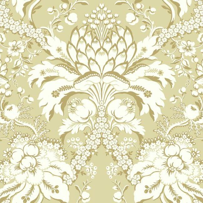 French Artichoke Damask Wallpaper by Damask Resource Library