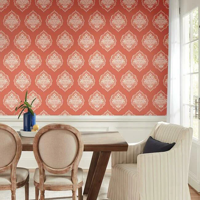 Signet Medallion Damask Wallpaper by Damask Resource Library