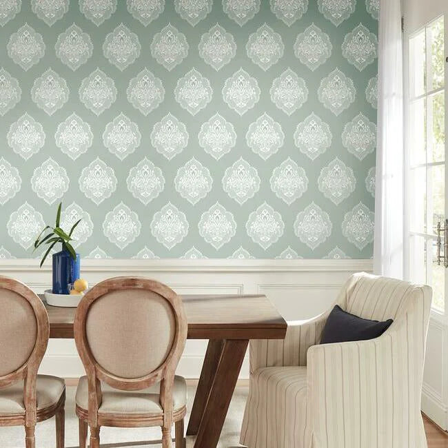 Signet Medallion Damask Wallpaper by Damask Resource Library