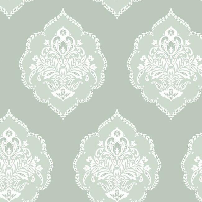 Signet Medallion Damask Wallpaper by Damask Resource Library