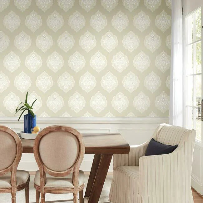 Signet Medallion Damask Wallpaper by Damask Resource Library