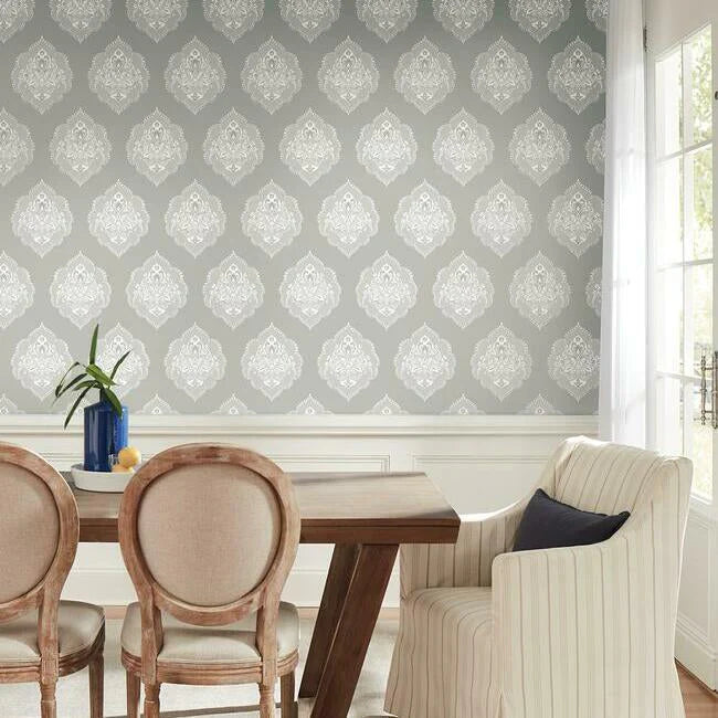 Signet Medallion Damask Wallpaper by Damask Resource Library