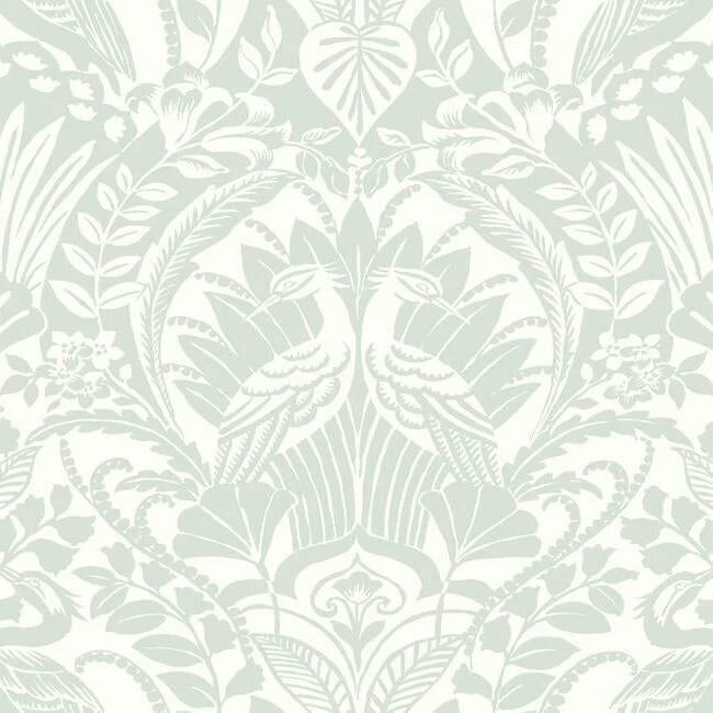 Egret Damask Wallpaper by Black & White Resource Library