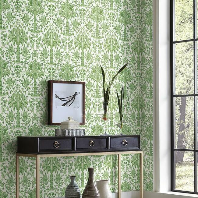 Palmetto Palm Damask Wallpaper by Damask Resource Library