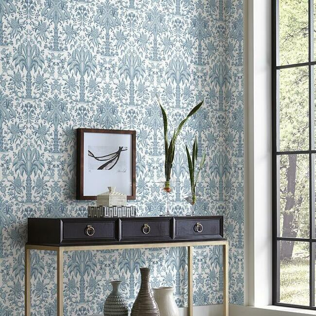 Palmetto Palm Damask Wallpaper by Damask Resource Library