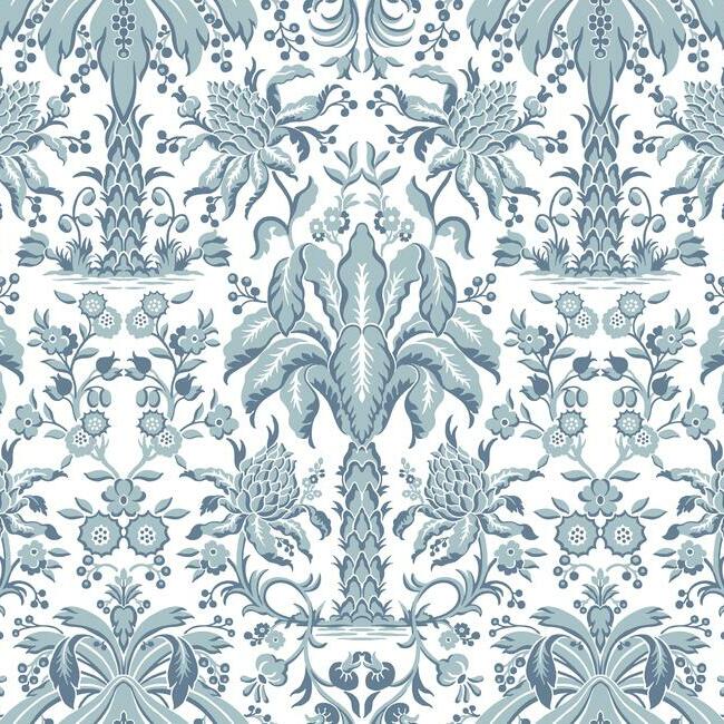 Palmetto Palm Damask Wallpaper by Damask Resource Library