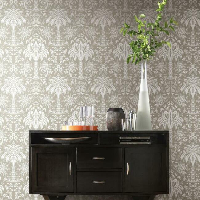 Palmetto Palm Damask Wallpaper by Damask Resource Library