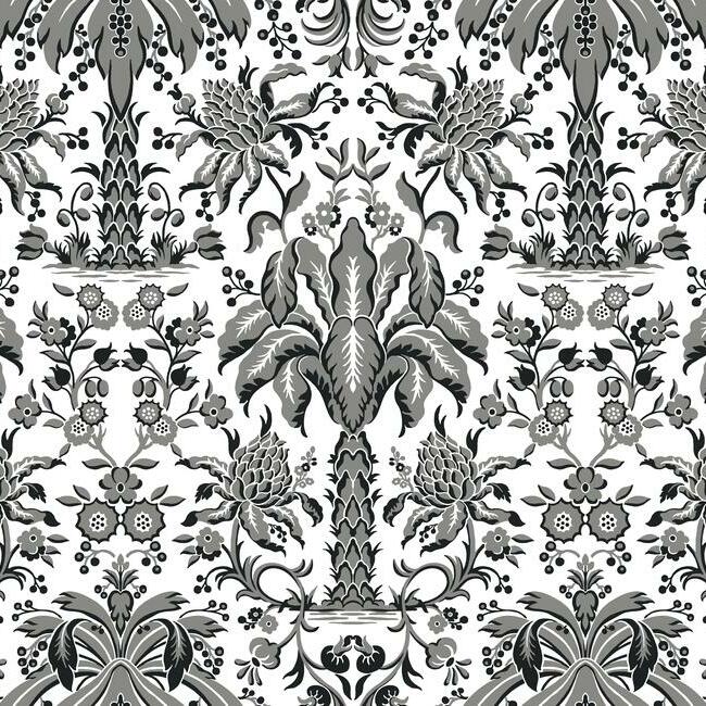 Palmetto Palm Damask Wallpaper by Damask Resource Library