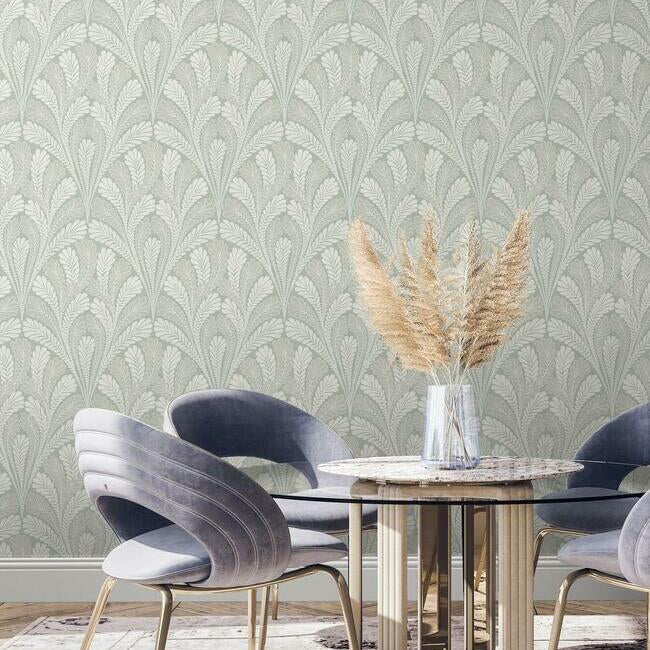 Shell Damask Wallpaper by Black & White Resource Library