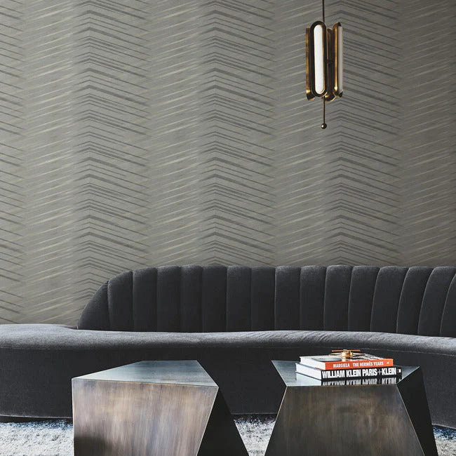 Glistening Chevron Non-Woven Wallpaper by Candice Olson Wallcoverings