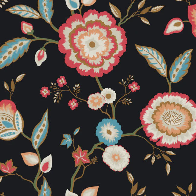 Dahlia Blooms Wallpaper by Greenhouse Wallpaper