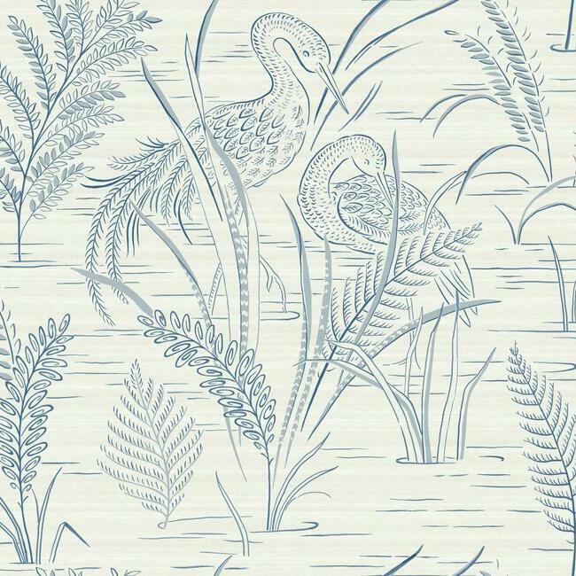 Fernwater Cranes Wallpaper by Grandmillennial Wallpaper