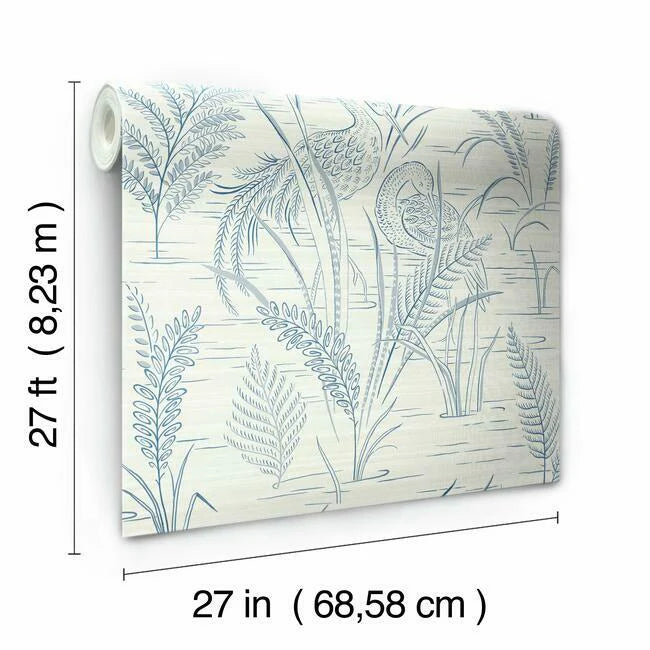 Fernwater Cranes Wallpaper by Grandmillennial Wallpaper