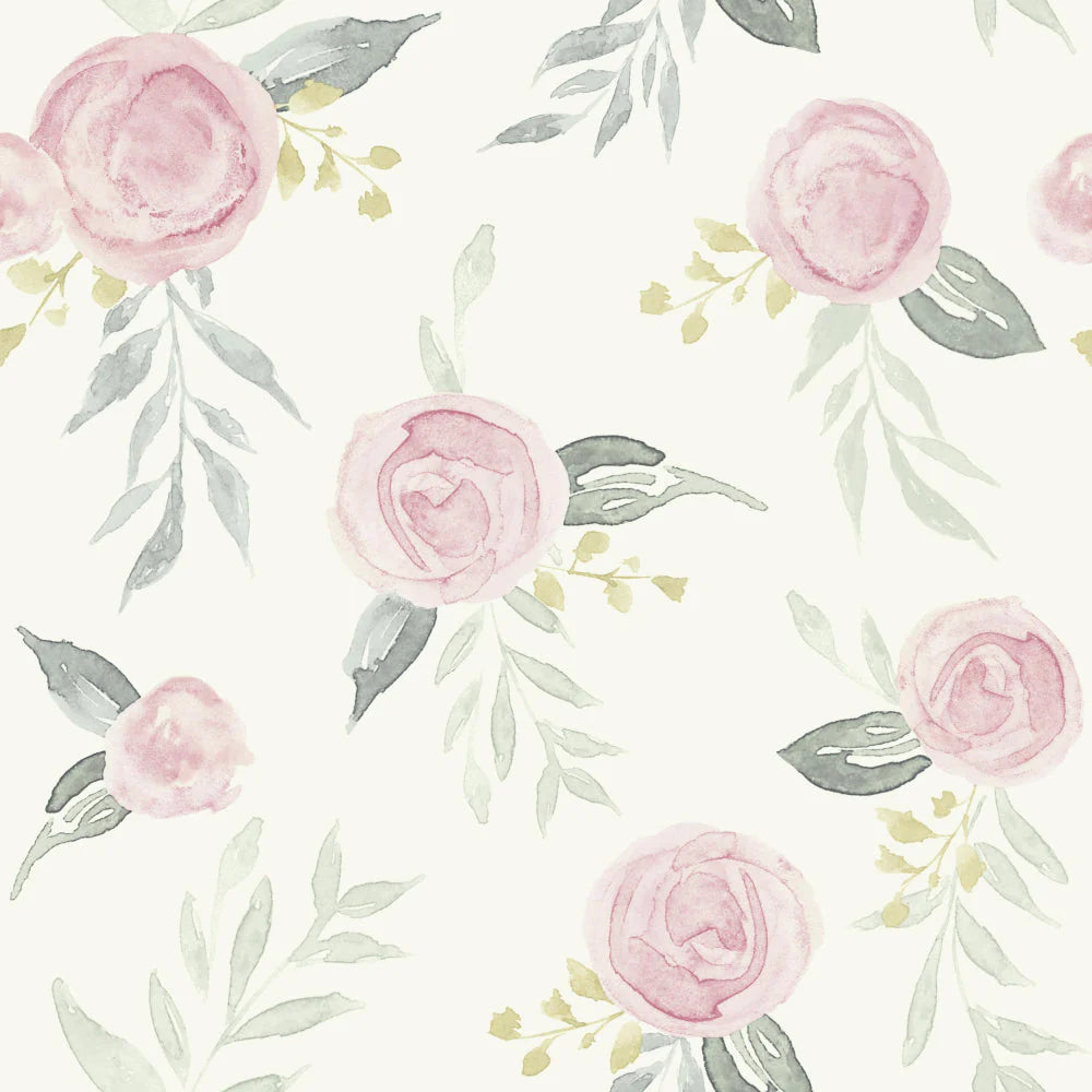 Watercolor Roses Wallpaper by Magnolia Home Artful Prints + Patterns