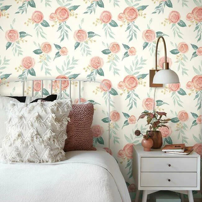 Watercolor Roses Wallpaper by Magnolia Home Artful Prints + Patterns