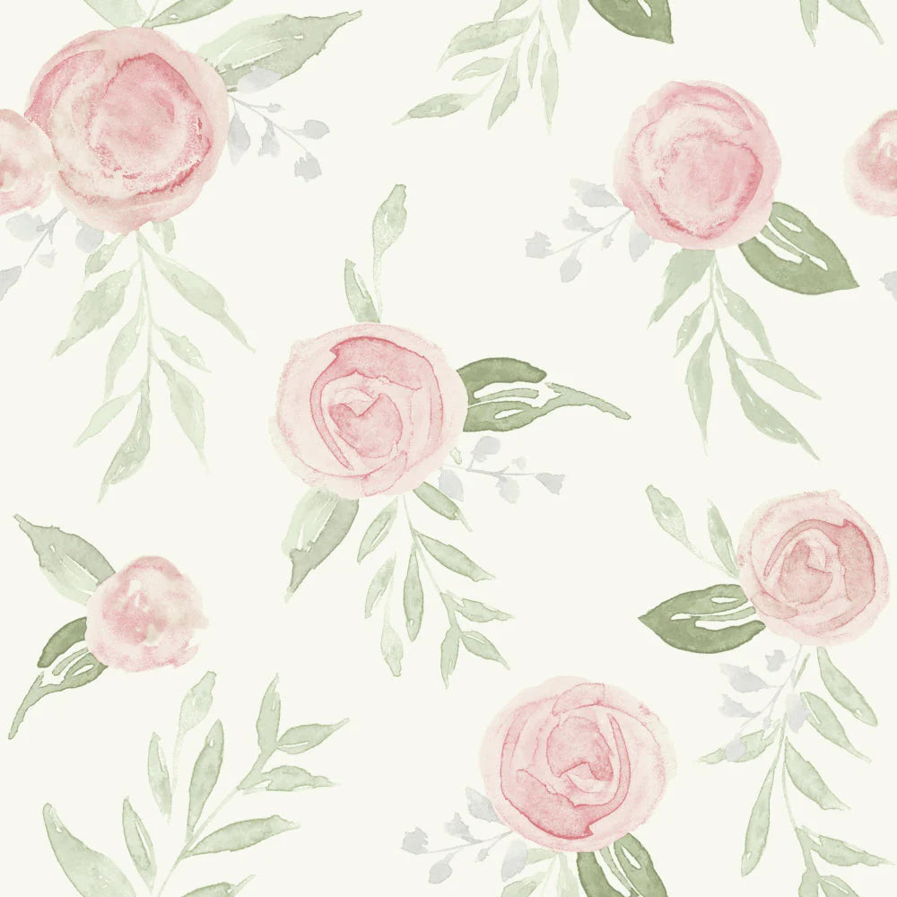 Watercolor Roses Wallpaper by Magnolia Home Artful Prints + Patterns