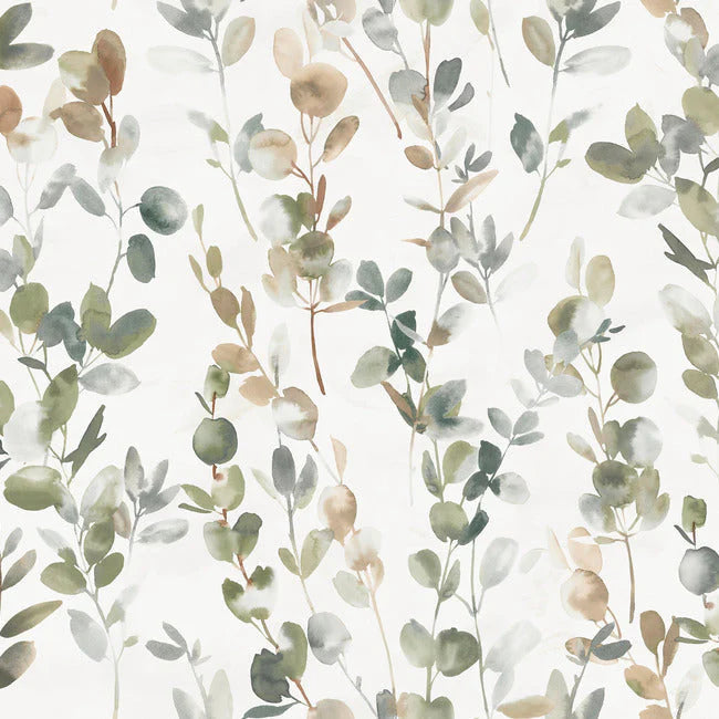 Joyful Eucalyptus Premium Peel + Stick Wallpaper by Candice Olson Wallcoverings