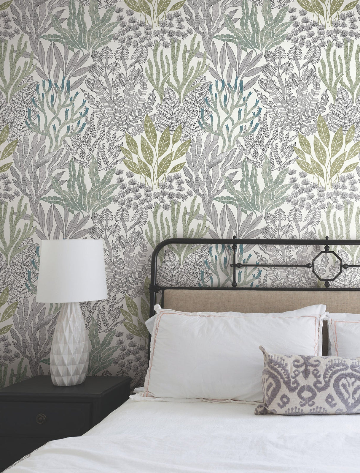 Coral Leaves Wallpaper by Toiles Resource Library