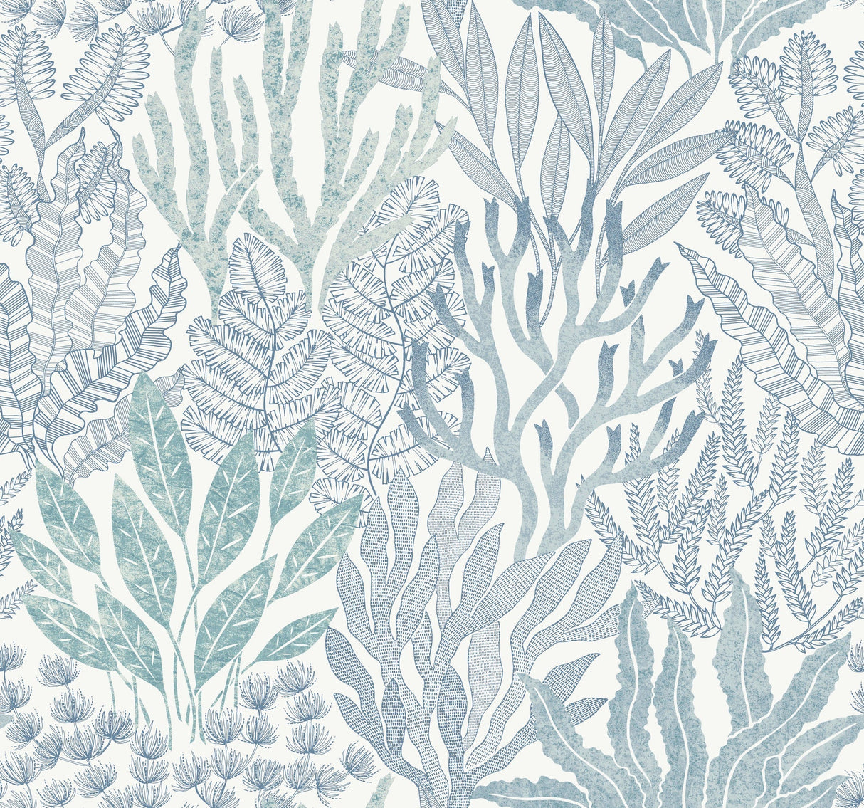 Coral Leaves Wallpaper by Toiles Resource Library
