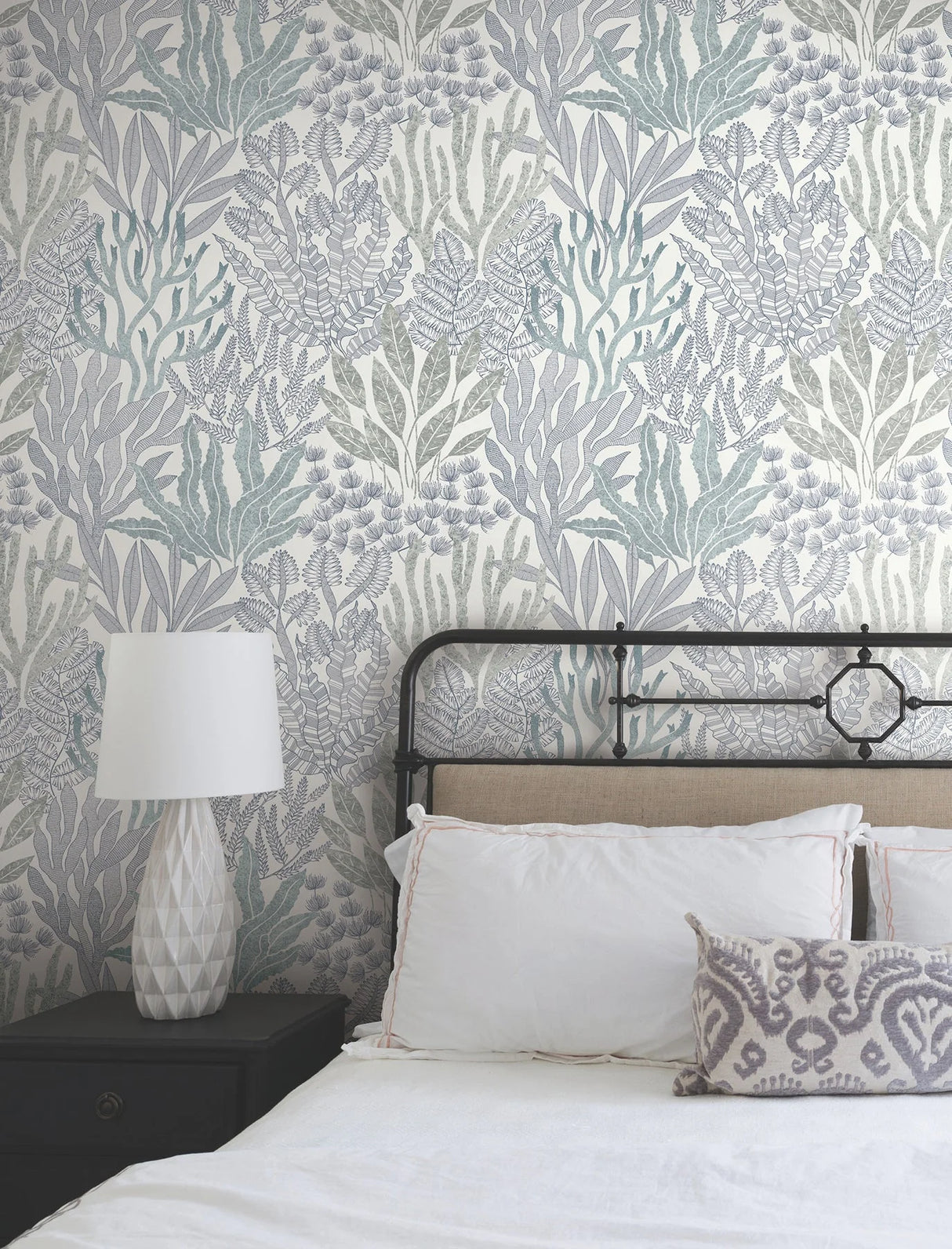 Coral Leaves Wallpaper by Toiles Resource Library