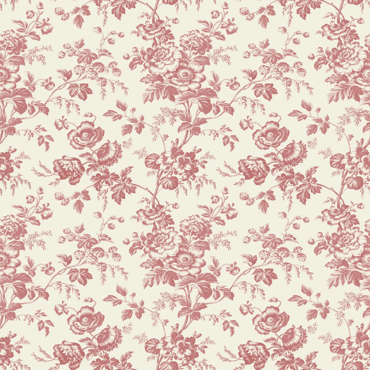 Anemone Toile Wallpaper by Toiles Resource Library