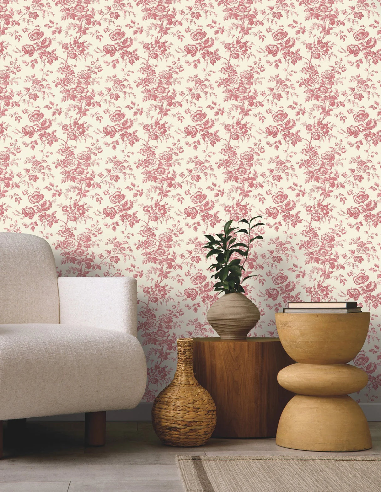Anemone Toile Wallpaper by Toiles Resource Library