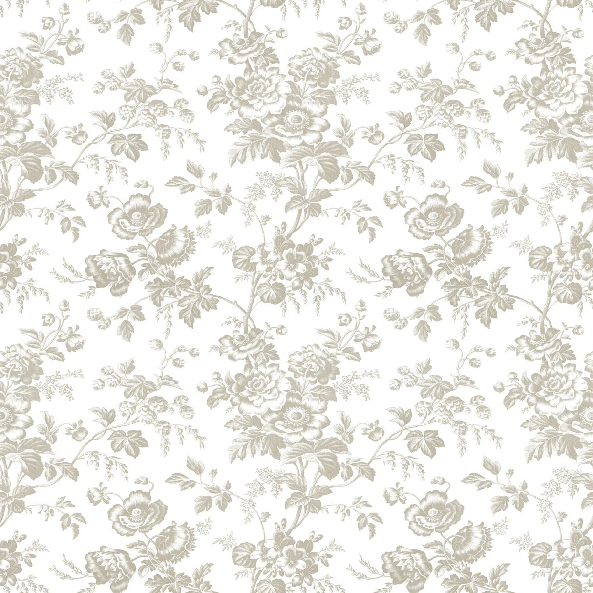 Anemone Toile Wallpaper by Toiles Resource Library