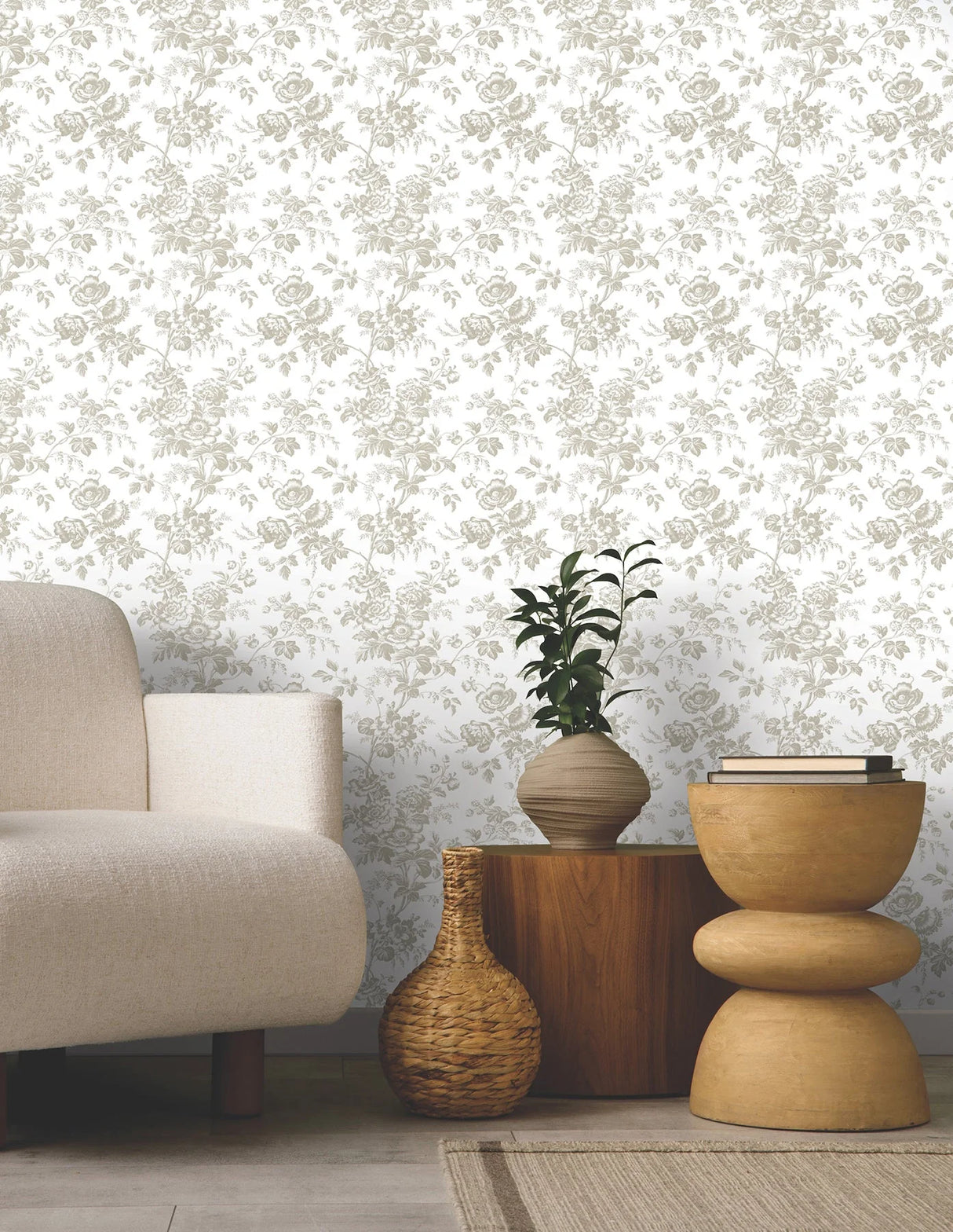 Anemone Toile Wallpaper by Toiles Resource Library
