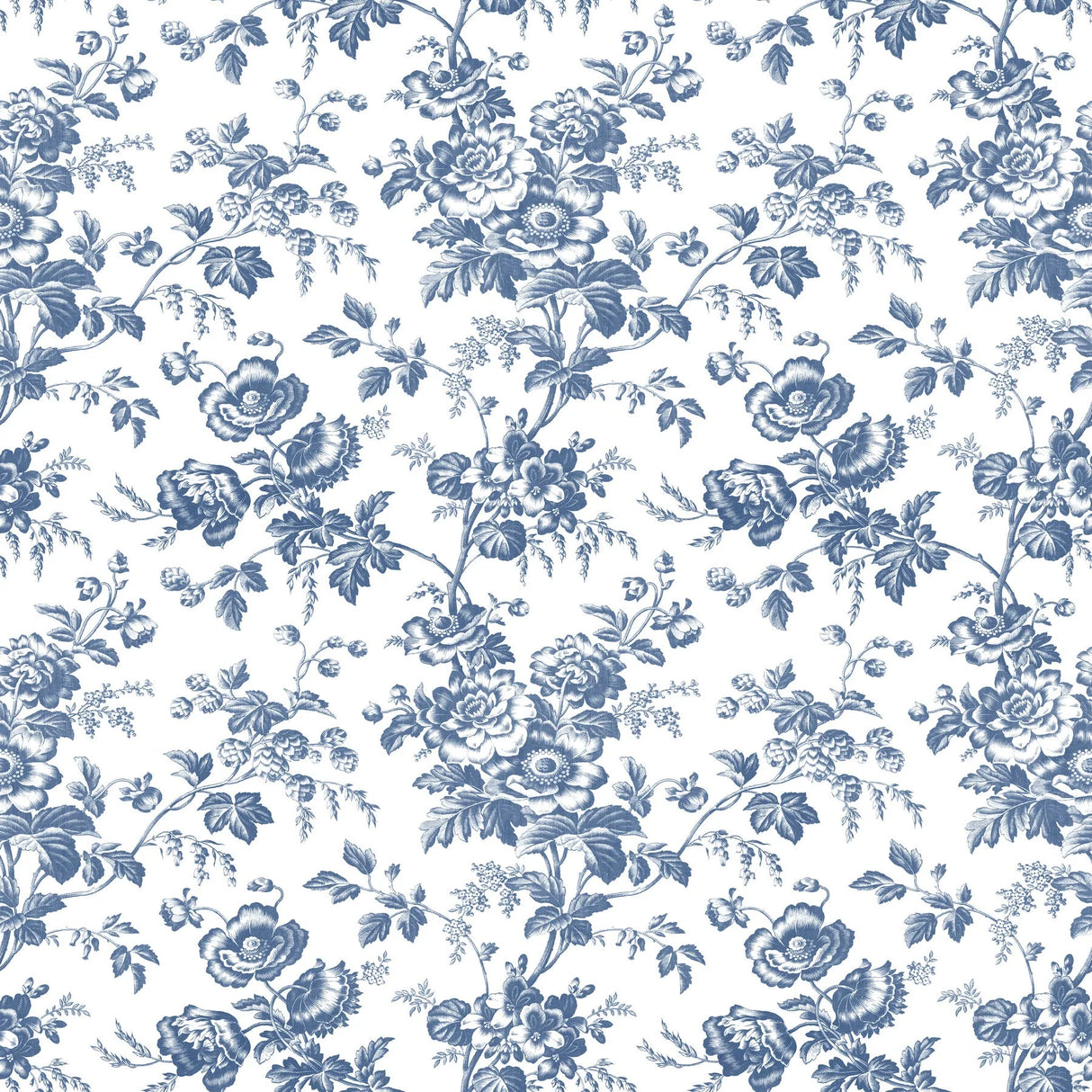Anemone Toile Wallpaper by Toiles Resource Library