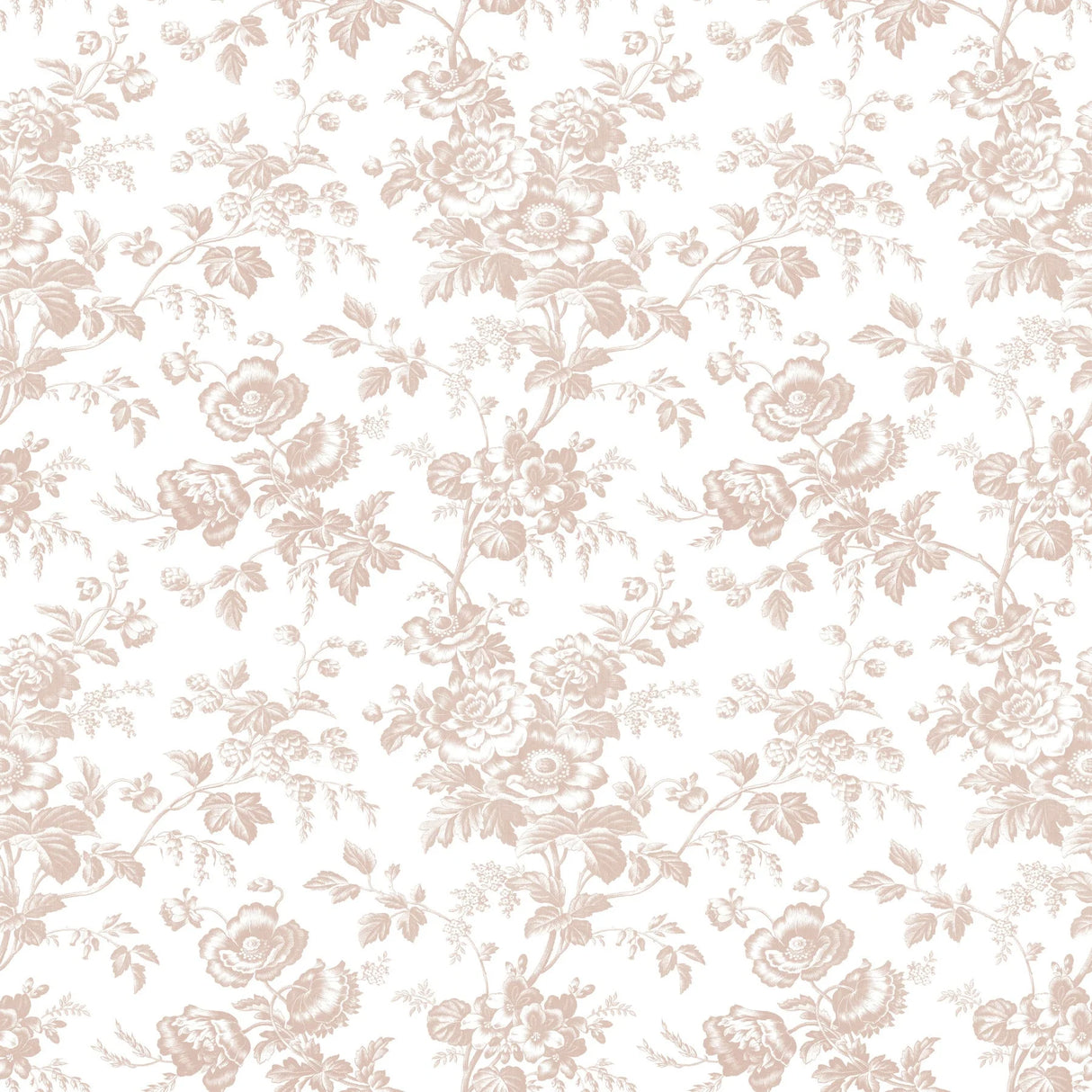 Anemone Toile Wallpaper by Toiles Resource Library